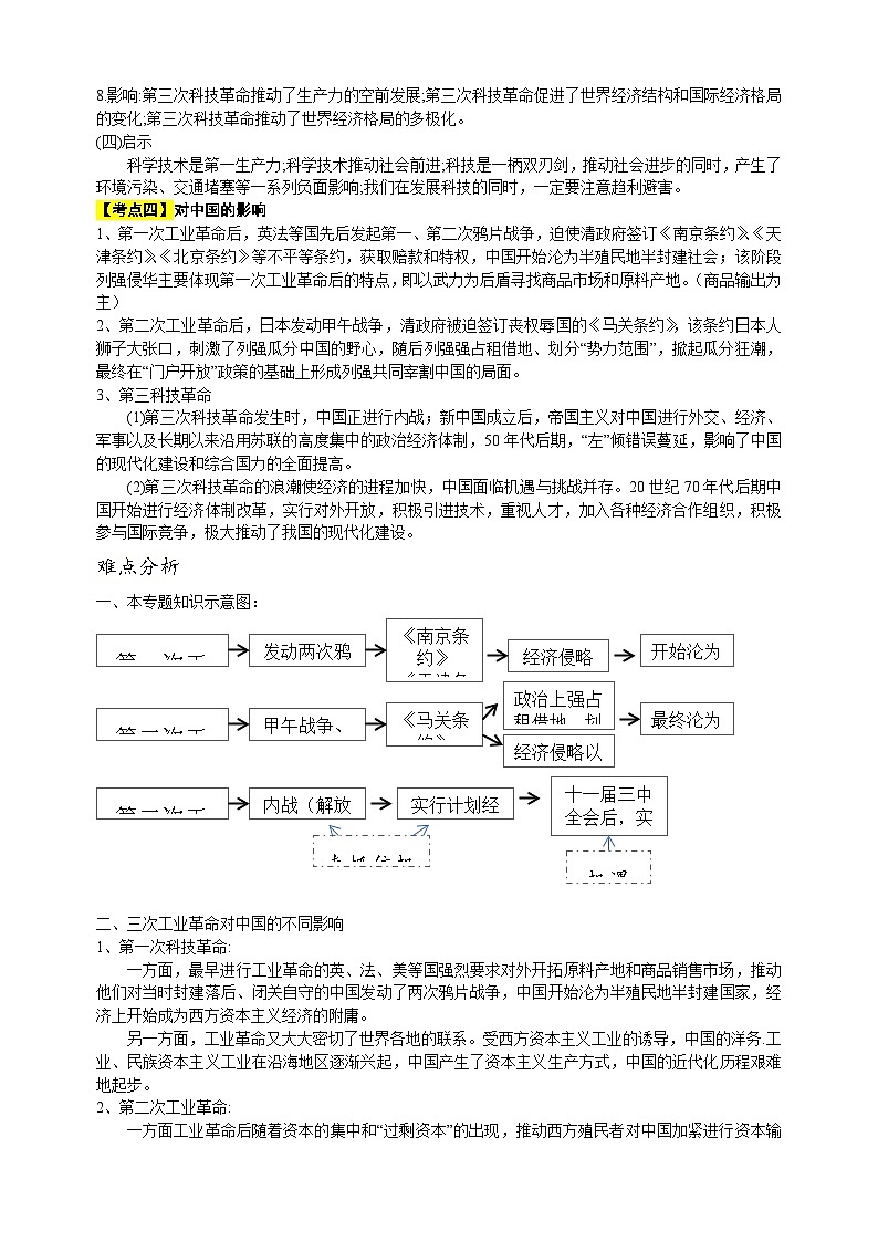 重难点07 三次科技革命及对中国的影响-中考历史及重难点专项训练第3页