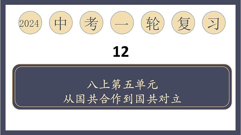 专题12 从国共合作到国共对峙(课件)-2024年中考历史一轮大单元复习必备课件(人教部编版)第1页