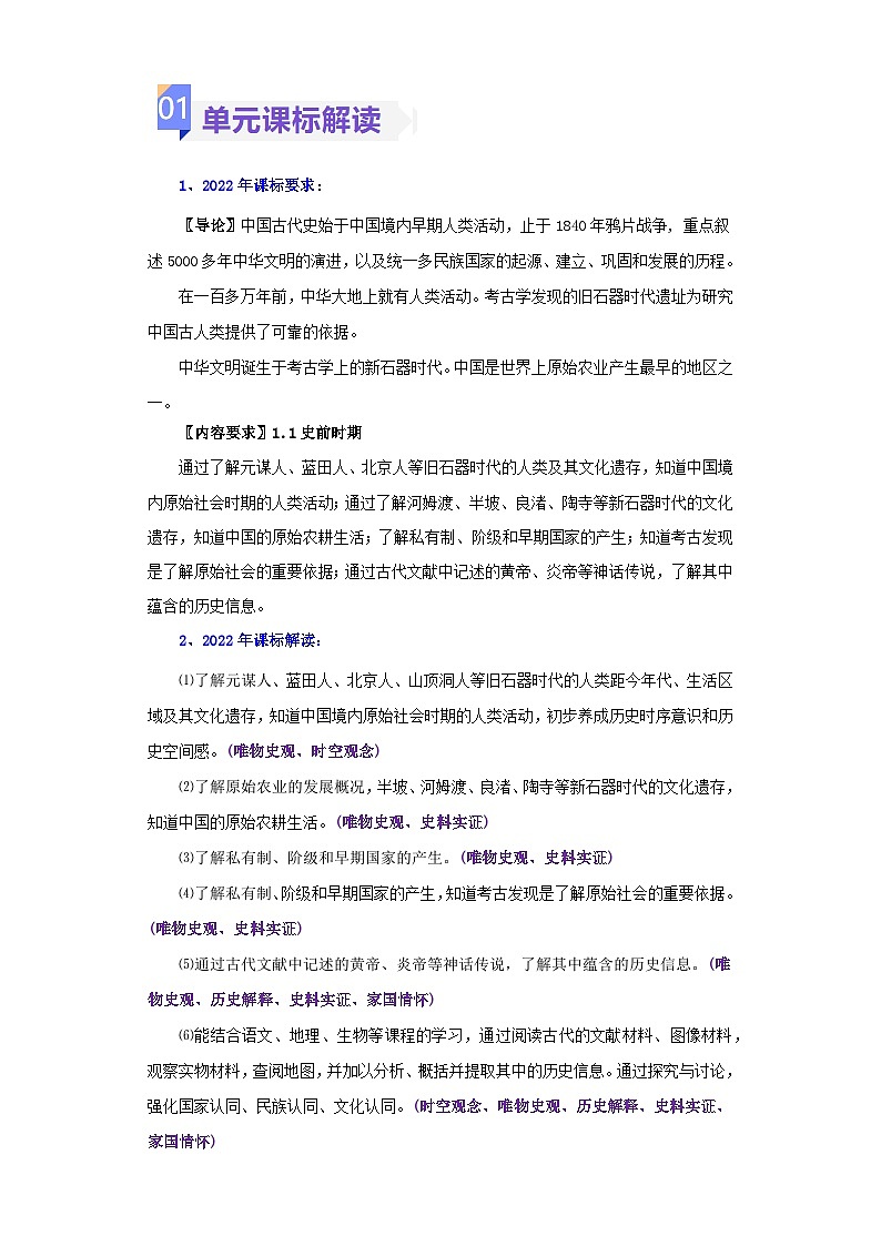 第一单元 史前时期:中国境内早期人类与文明的起源(大单元教学设计)-七年级历史上册同步备课系列(部编版)第2页