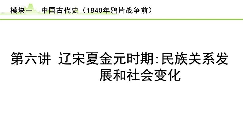 第6讲 辽宋夏金元时期:民族关系发展和社会变化课件-2024年中考历史一轮复习(中国古代史)01