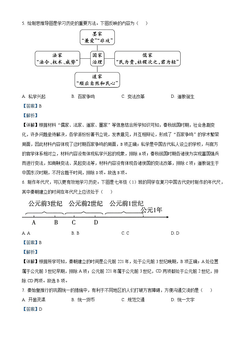 精品解析:山西省忻州市多校联考2023-2024学年上学期期末学业水平质量监测七年级历史试题(解析版)第3页