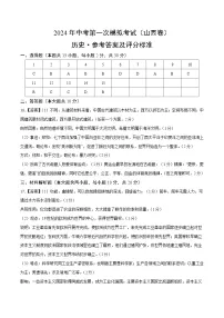 2024年初三中考第一次模拟考试试题：历史（山西卷）（参考答案及评分标准）
