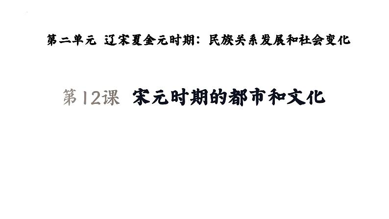 2.12宋元时期的都市和文化课件2023~2024学年统编版七年级历史下册第1页