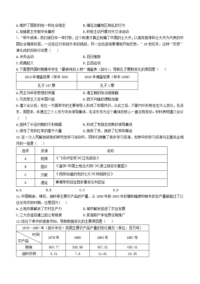 2023年山东省菏泽市九年级中考二模历史试题第2页