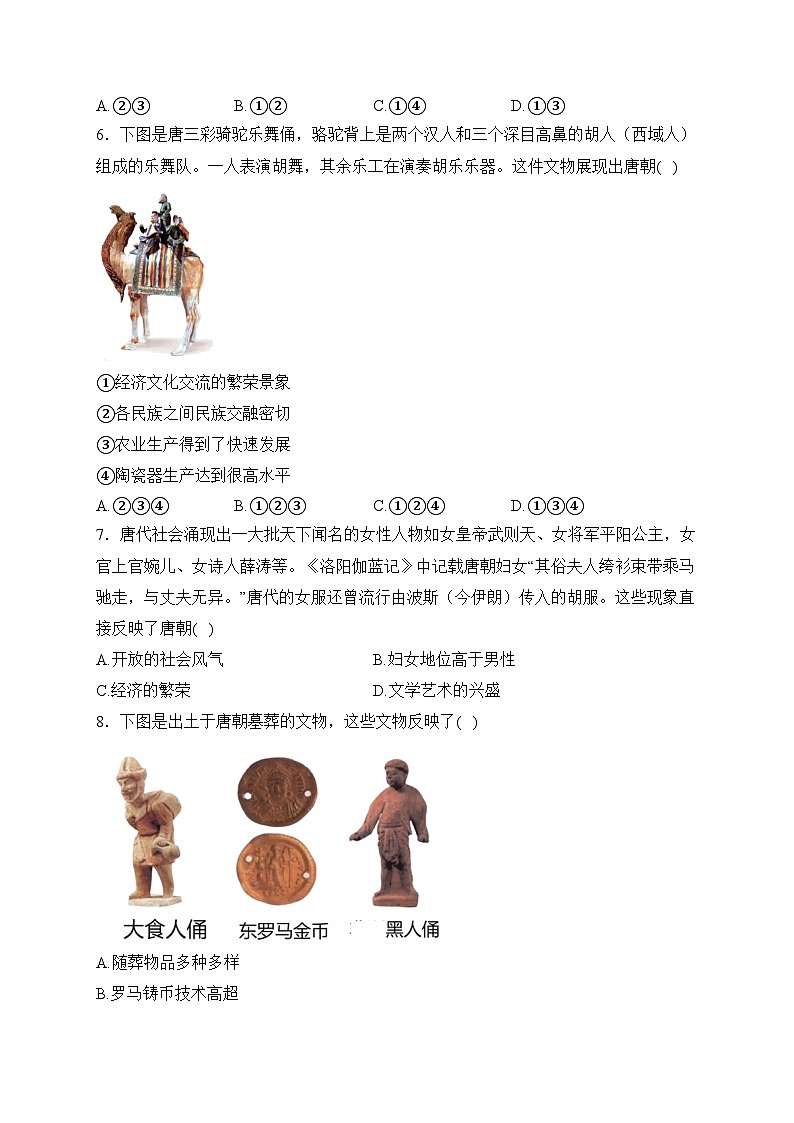 河南省安阳市安阳县2022-2023学年七年级下学期期中历史试卷(含答案)第2页