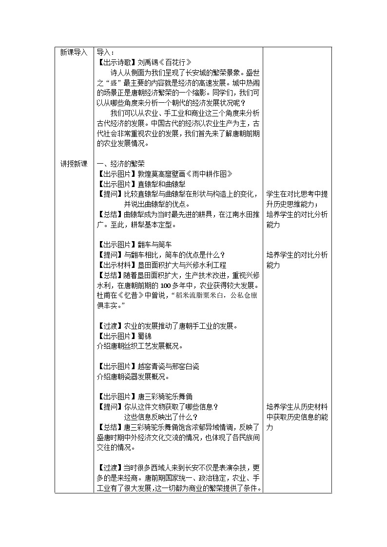 教案表格版--0421初一历史(统编版)-盛唐气象-1教案第2页