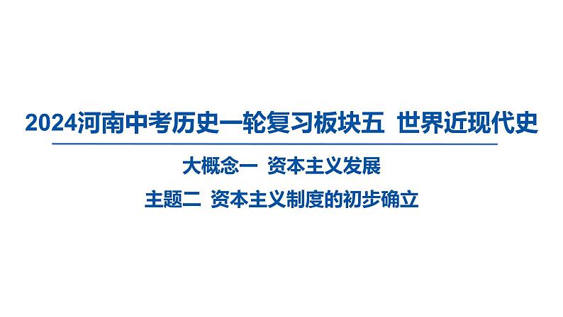 2024河南中考历史一轮复习板块五 世界近现代史主题二 资本主义制度的初步确立课件01