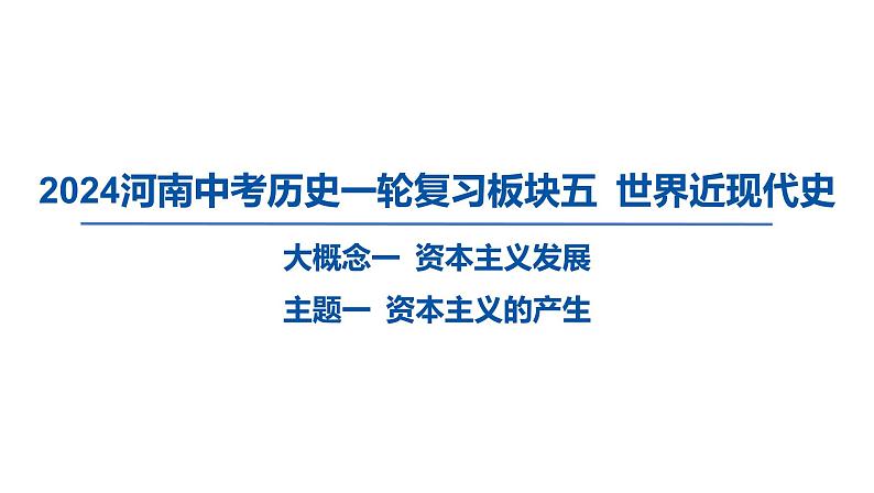 2024河南中考历史一轮复习板块五 世界近现代史主题一 资本主义的产生课件01