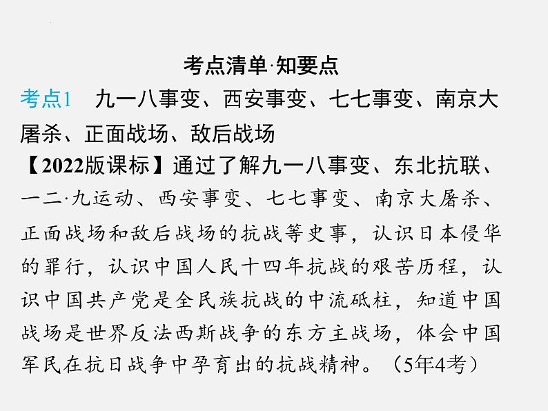 2024年广东省中考历史一轮复习课件: 第六单元 中华民族的抗日战争 课件04