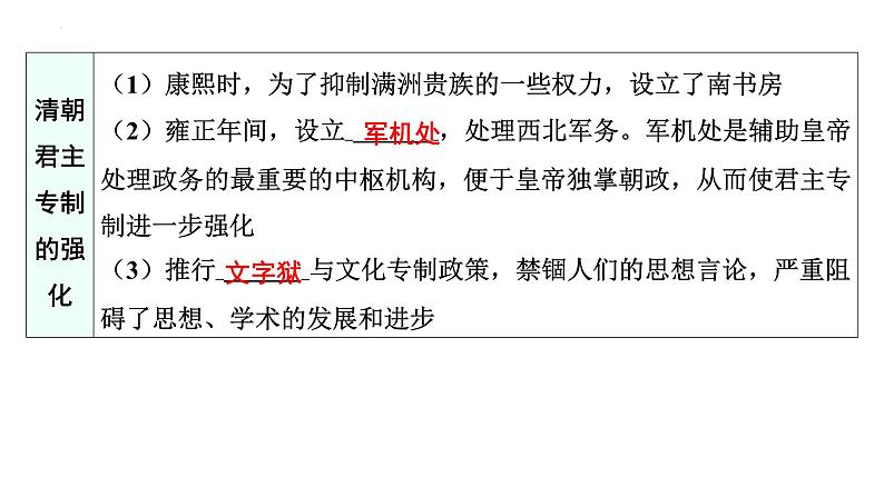 2024年广东省中考历史一轮复习课件:第七单元 明清时期统一多民族国家的巩固与发展 课件第7页