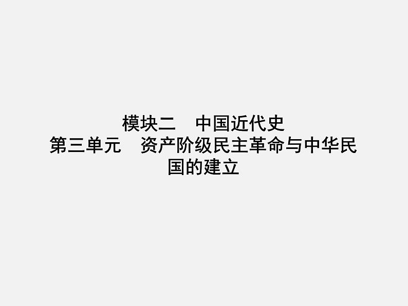 2024年广东省中考历史一轮复习课件:第三单元 资产阶级民主革命与中华民国的建立 课件01