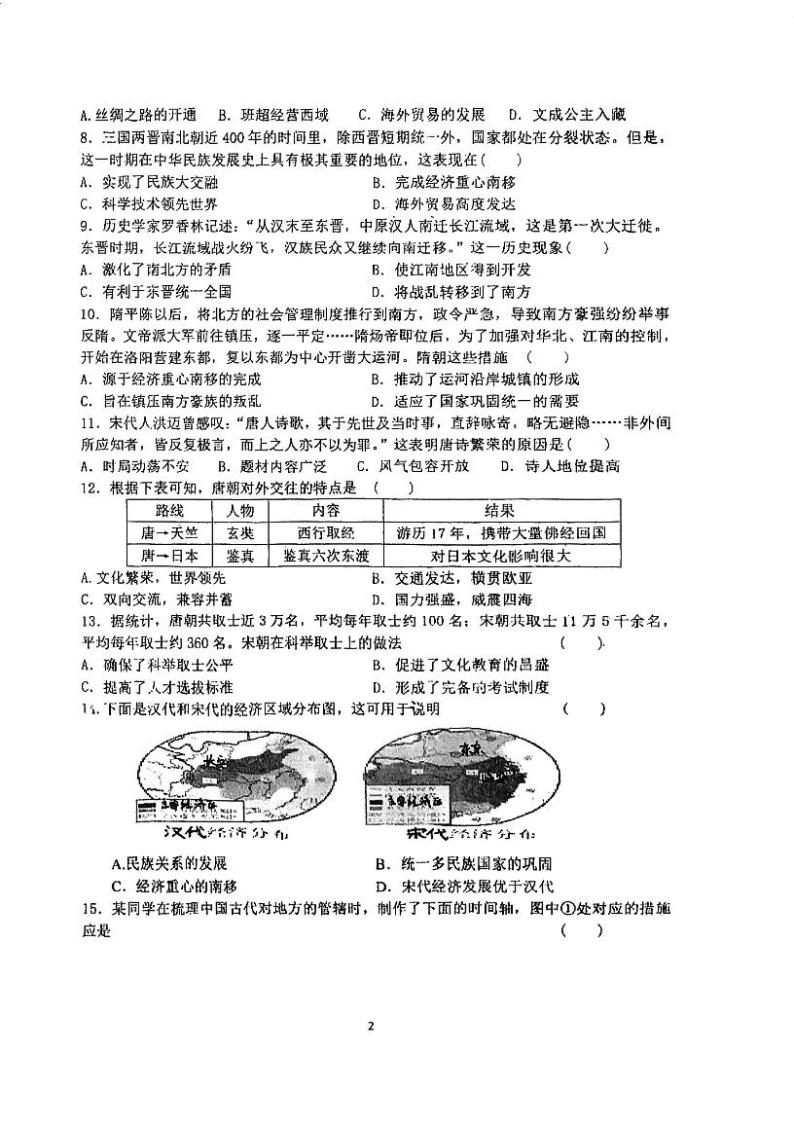 广东省江门市培英初级中学2023-2024学年九年级下学期第一次月考历史试题02