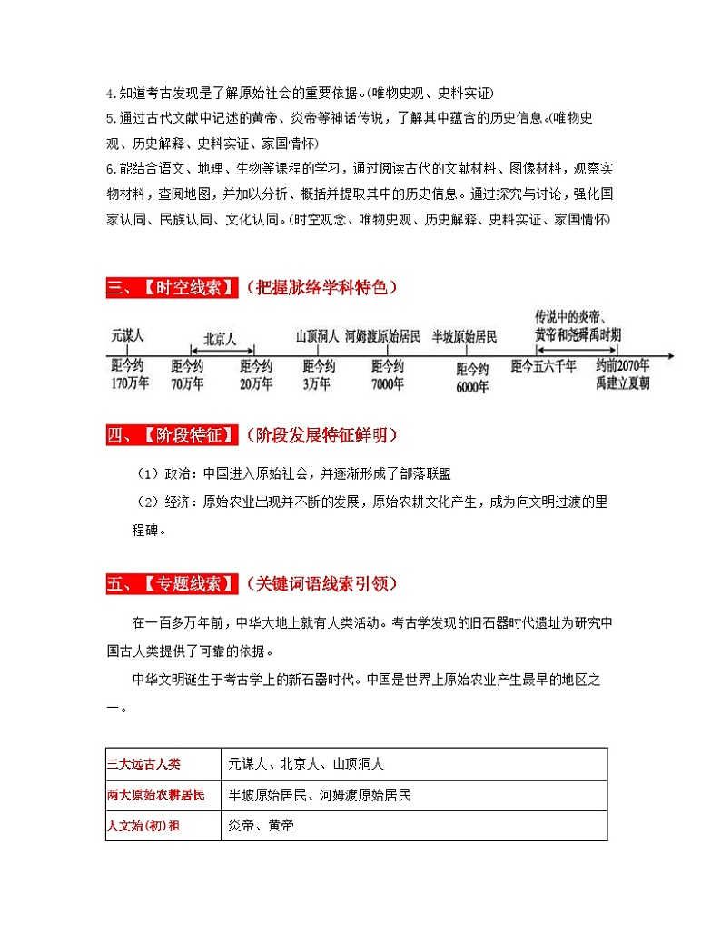 中考历史一轮复习考点过关专题01 史前时期: 中国境内早期人类与文明的起源(含解析)第3页