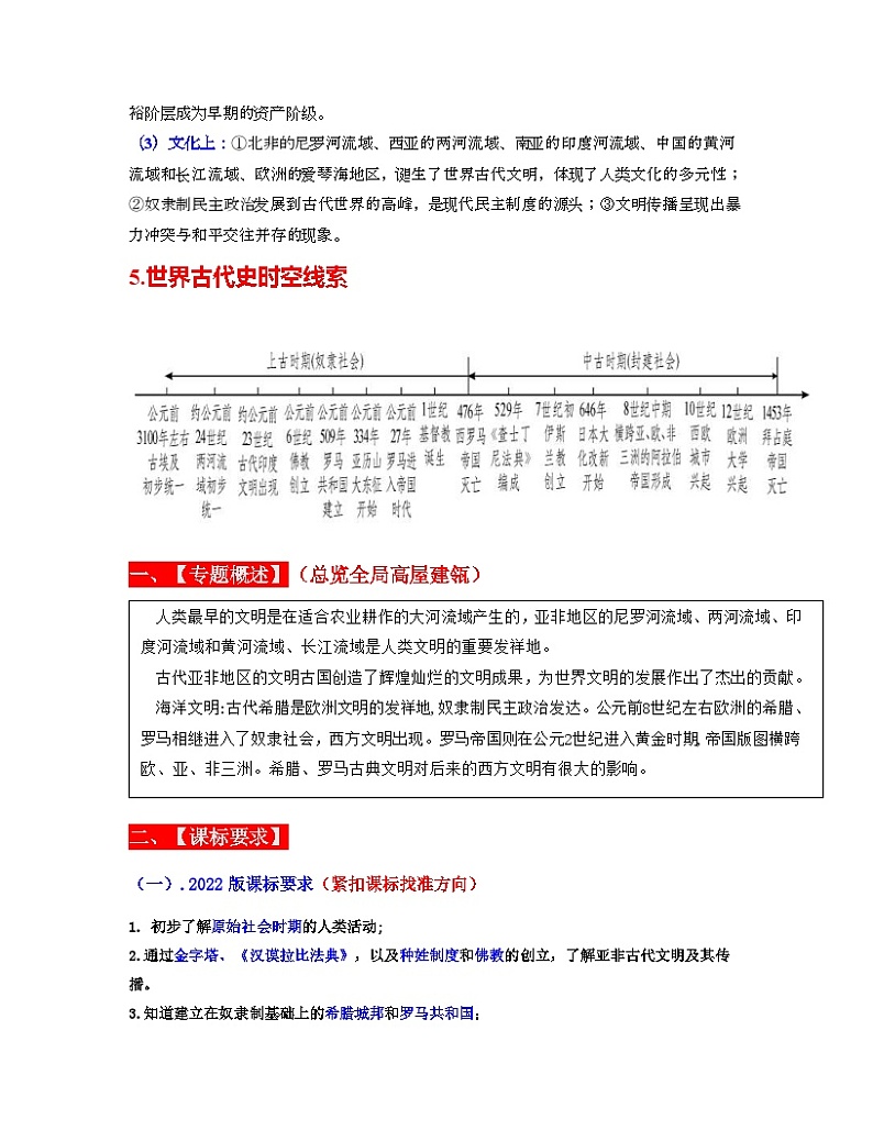 中考历史一轮复习考点过关专题22 古代亚非、欧洲文明(含解析)第2页