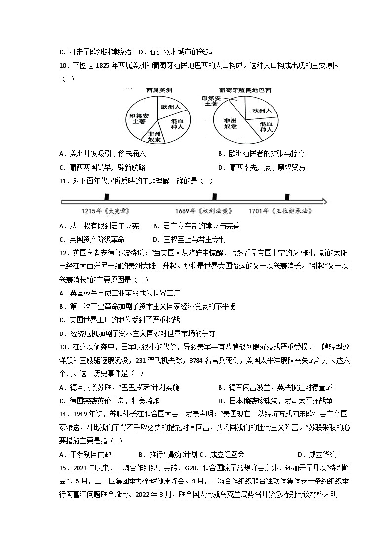模拟卷08-【赢在中考·模拟测试卷】备战2023年中考历史全真模拟卷(安徽专用)03