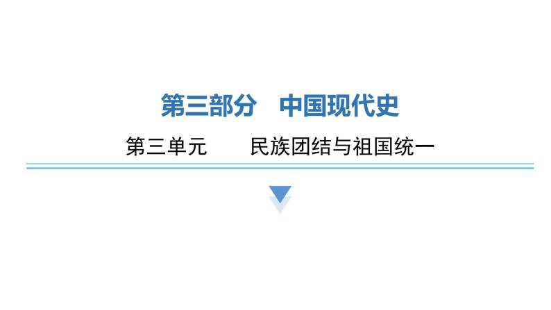 中考历史复习中国现代史第三单元民族团结与祖国统一课件01