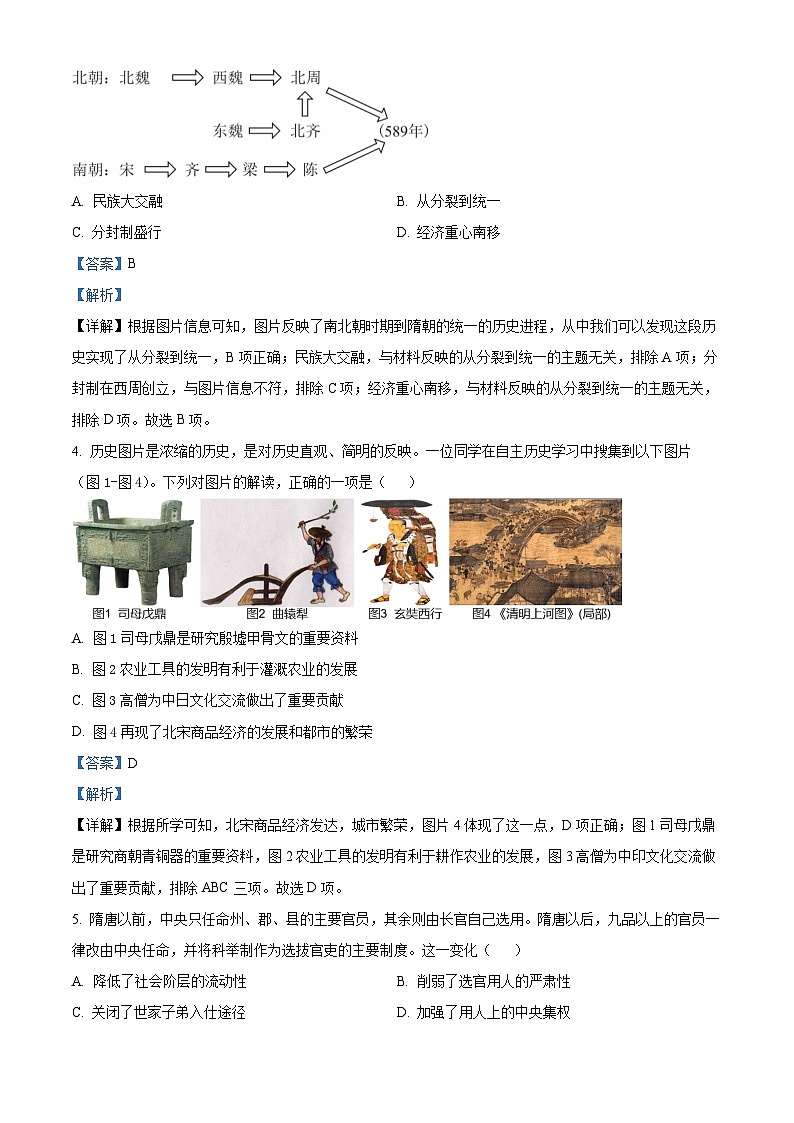 2024年山東省聊城市莘縣中考一模歷史試題（解析版）第2頁
