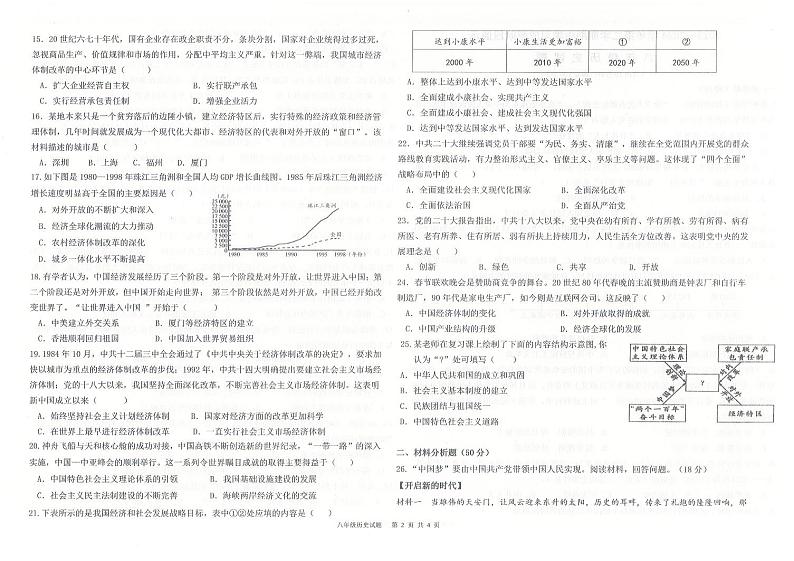 山东省德州市夏津县第三中学2023-2024学年部编版八年级历史下学期期中质量检测试题第2页