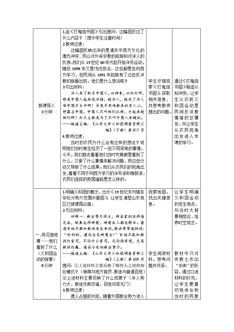 第7课 八国联军侵华与《辛丑条约》签订 教案(表格式)2023年秋部编版八年级上册历史第2页