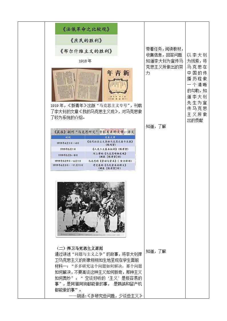 第14课 中国共产党诞生【教案】(表格式)2023年秋部编版八年级上册历史第3页