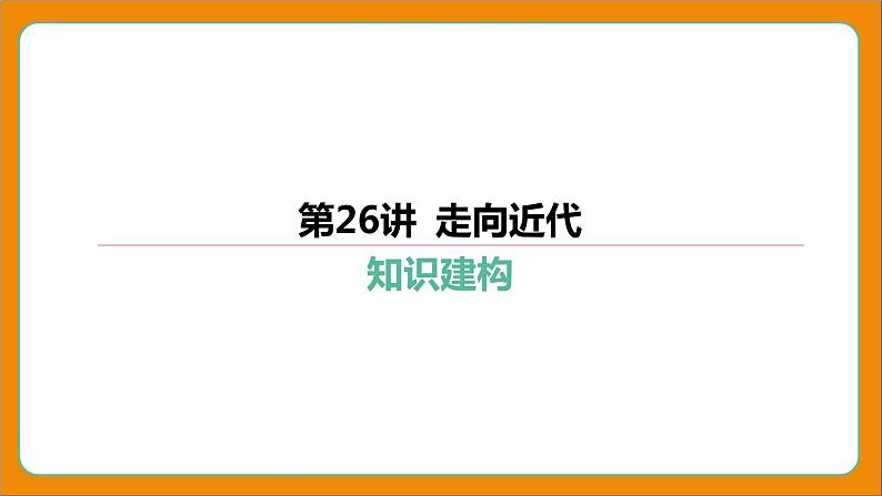 2024年中考历史二轮复习----第26讲 走向近代 课件第1页