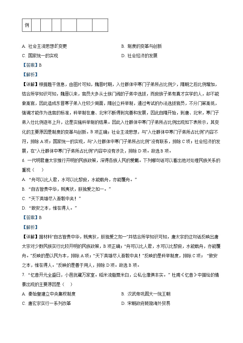 广东省广州市协和中学2023-2024学年七年级下学期期中历史试题(原卷版+解析版)03