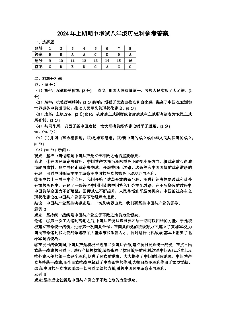 湖南省株洲市攸县片区联考2023_2024学年八年级下学期期中考试历史试题01