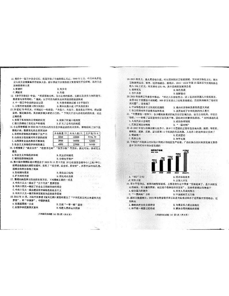 山东省滨州市滨城区2023-2024学年八年级下学期期中历史试题第2页