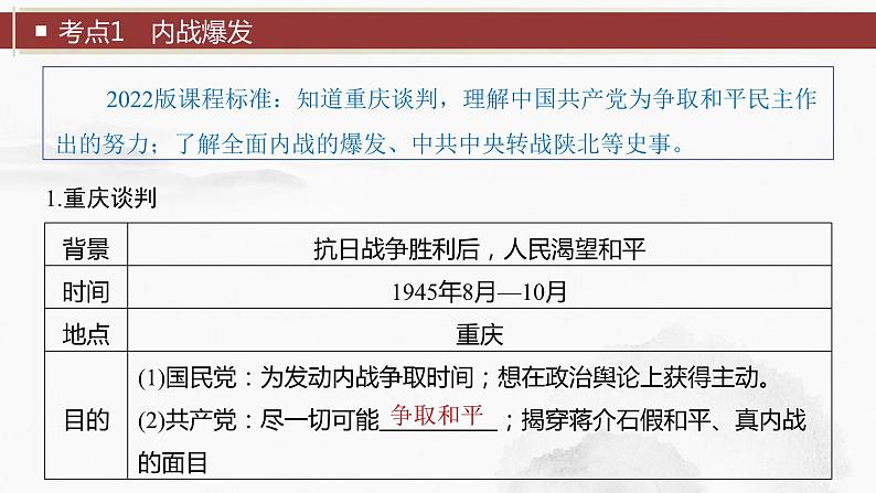 2024年中考历史一轮复习课件 第14单元 人民解放战争06