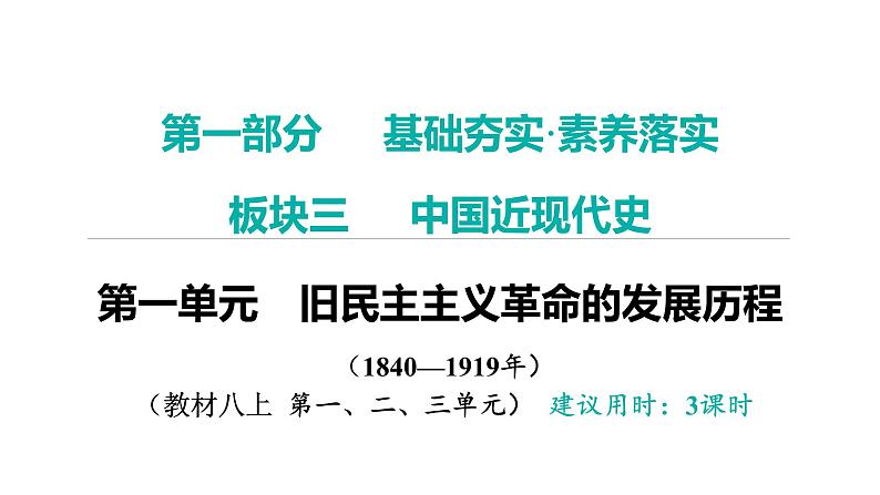2024年中考历史一轮复习课件:中国近现代史1旧民主主义革命的发展历程第1页