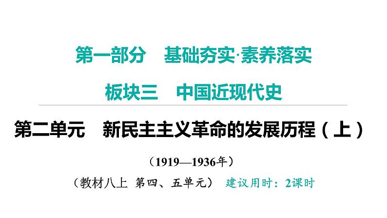 2024年中考历史一轮复习课件:中国近现代史2新民主主义革命的发展历程(2份打包)01