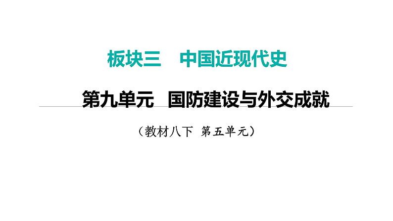 2024年中考历史一轮复习课件:中国近现代史8国防建设与外交成就第1页