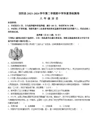 河南省洛阳市汝阳县2023-2024学年部编版八年级下学期期中历史试题（含答案）