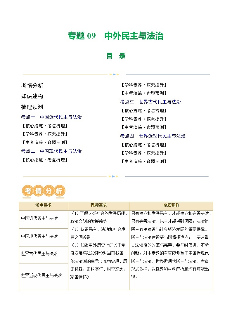 专题09 中外民族与法治(讲练)(解析版)第1页