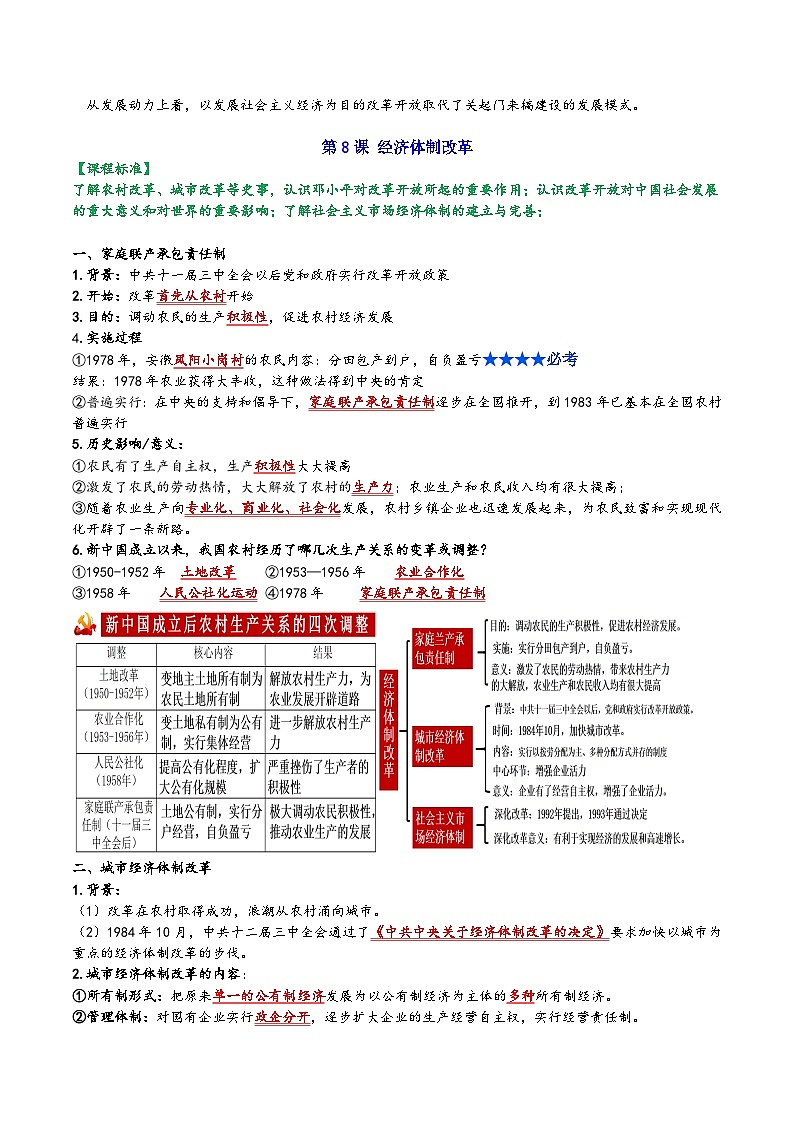 第三单元:中国特色社会主义道路 (精品课件+单元卷+背诵清单+精品学案)(部编版)03