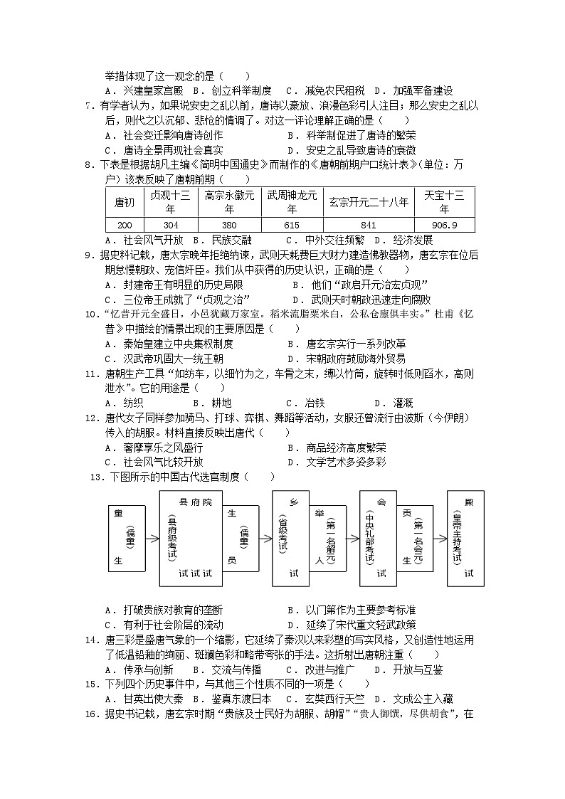 广东省广州市增城区东江外语实验学校2023-2024学年七年级下学期第一次限时训练(月考)历史试题02