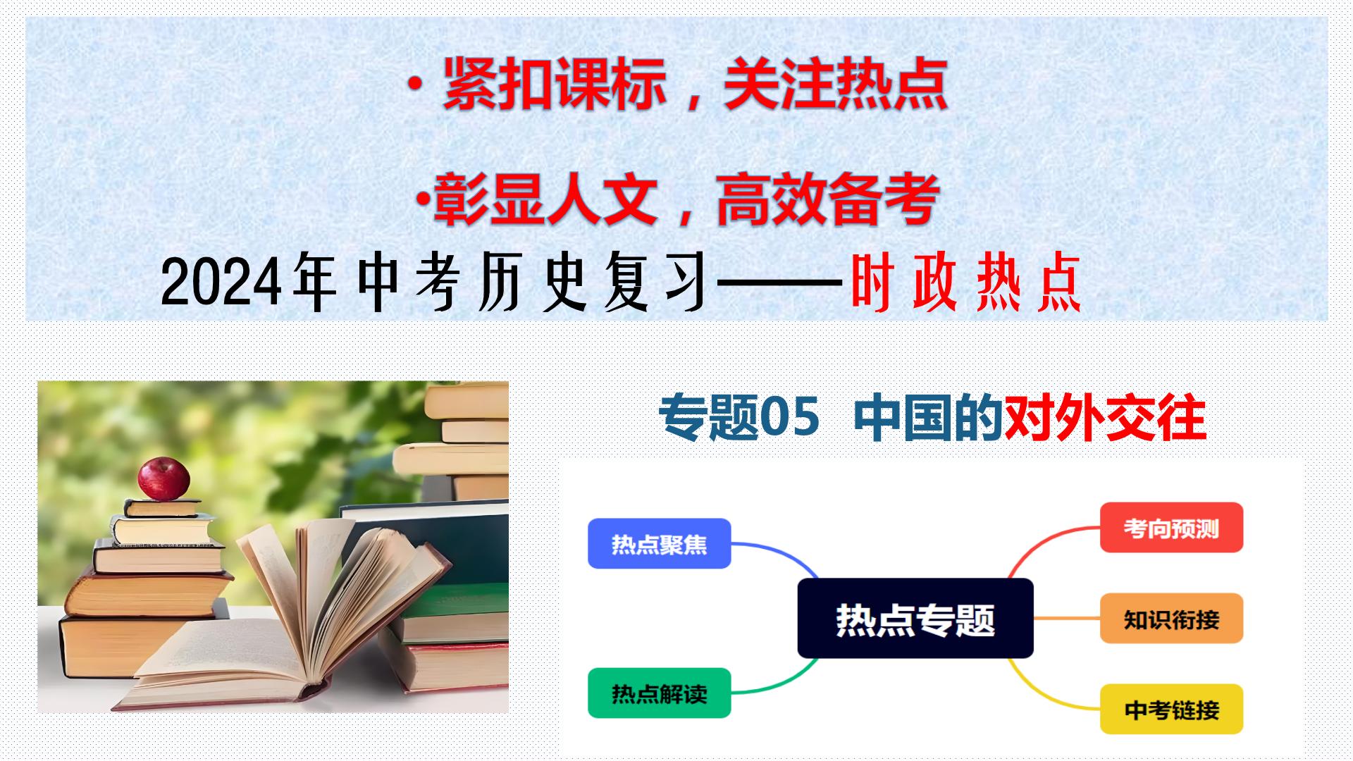 2024年中考历史复习——时政热点 热点专题05 中国的对外交往（课件）