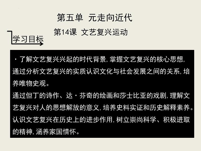 第14课 文艺复兴运动 课件2023--2024学年度秋季学期九年级历史上册02