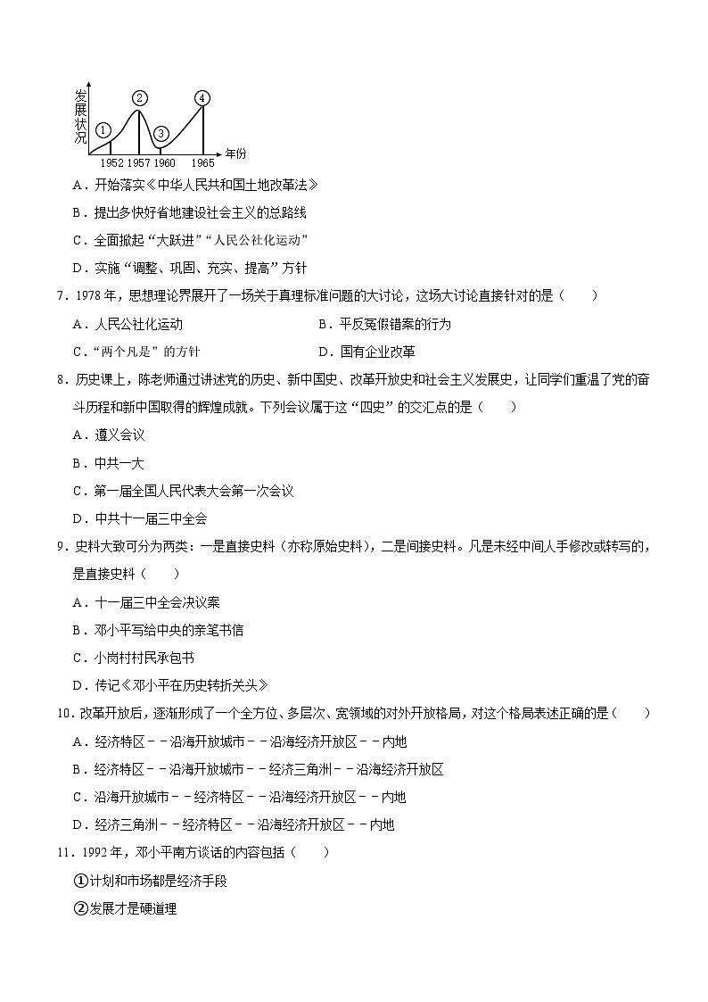 辽宁省阜新市细河区2023-2024学年八年级下学期期中历史试卷(含答案)第2页