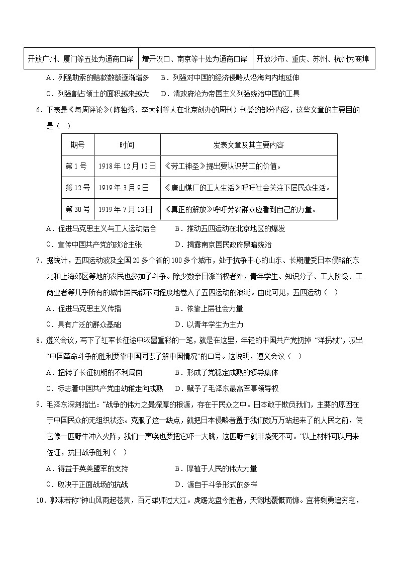 2024年中考历史第二次模拟考试(海南卷)03