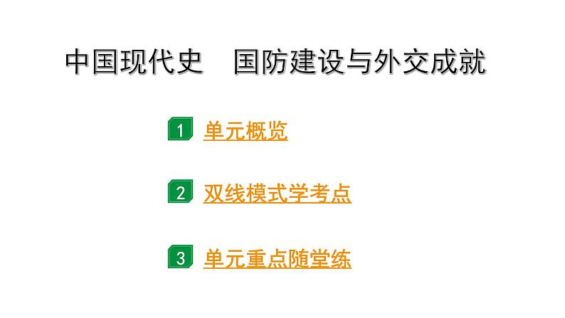 2024贵州中考历史二轮中考题型研究 中国现代史 国防建设与外交成就(课件)第1页