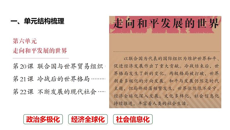 2024成都中考历史复习人教版九下第六单元 走向和平发展的世界 (课件)第4页