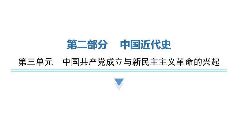 2024年中考历史二轮复习中国近代史第三单元中国共产党成立与新民主主义革命的兴起课件第1页