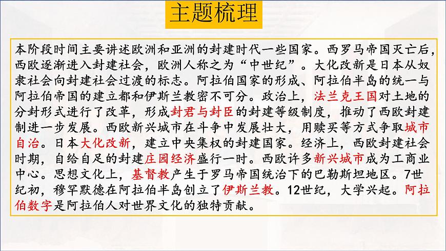 專題23封建時代的歐洲和封建時代的亞洲國家---2024年中考歷史二輪復(fù)習(xí)高效精講課件(統(tǒng)編版)第3頁
