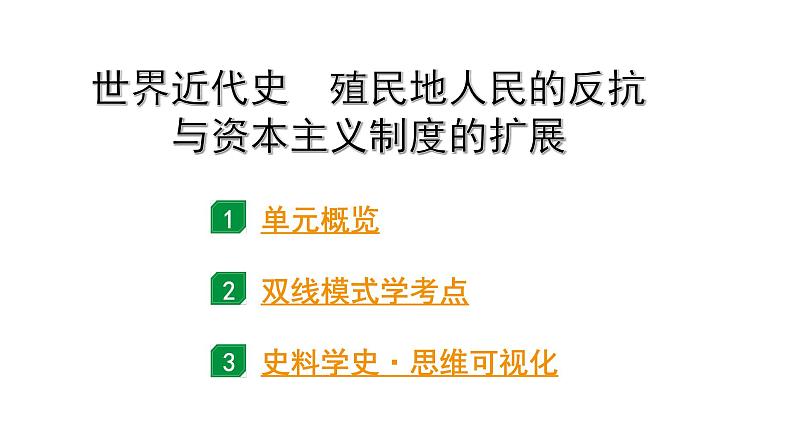2024海南中考历史二轮中考题型研究 世界近代史 殖民地人民的反抗与资本主义制度的扩展(课件)第1页