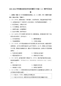 2023-2024学年湖北省武汉市东西湖区八年级（上）期中历史试卷