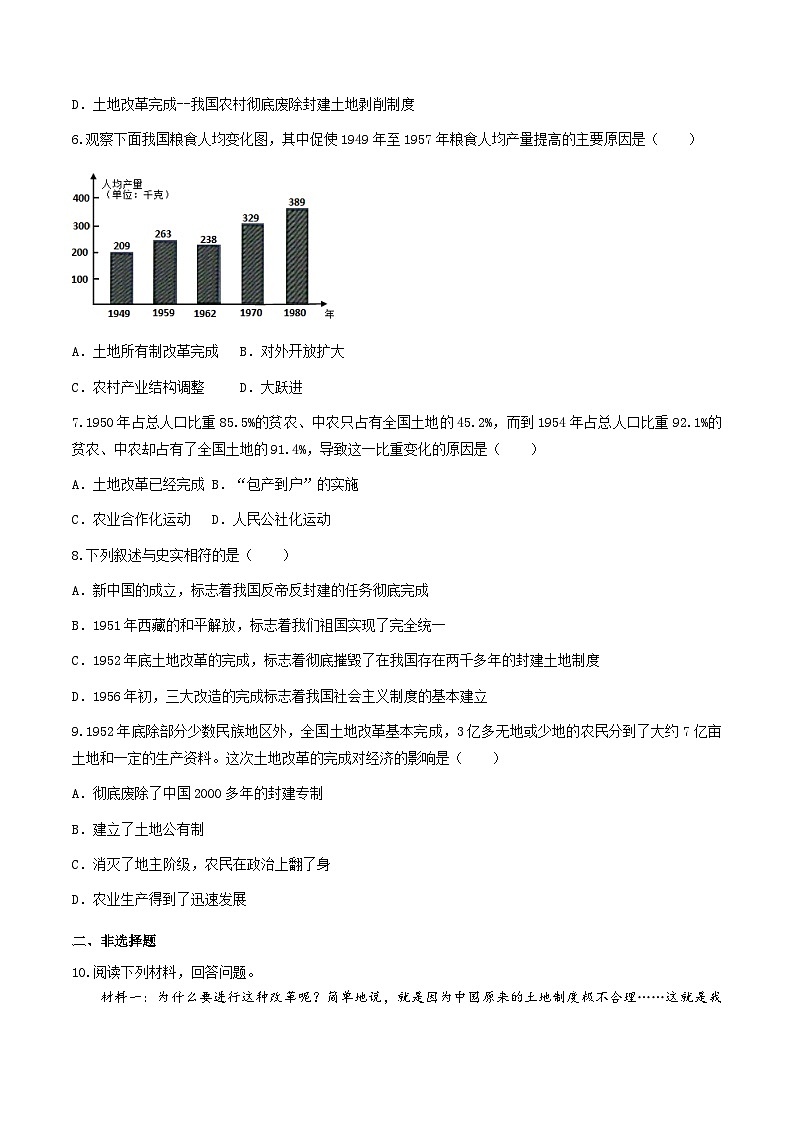 第3课 土地改革 课件+练习(原卷+解析卷) 人教部编版历史八年级下册02