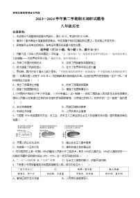 河南省平顶山市2023-2024学年八年级下学期6月期末历史试题(无答案)