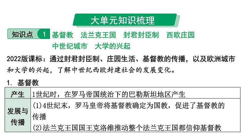 2024四川中考历史知识点研究复习专题 封建时代的欧洲 封建时代的亚洲国家 课件第5页