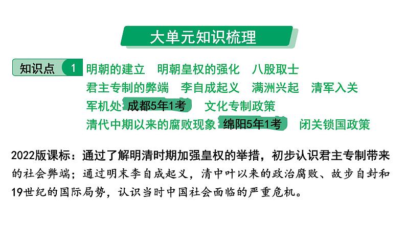 2024四川中考历史知识点研究复习专题 明清时期:统一多民族国家的巩固与发展 课件第5页